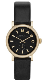 Marc Jacobs Baker Black Dial Black Leather Strap Watch for Women - MBM1273 Buy Now By Marc Jacobs