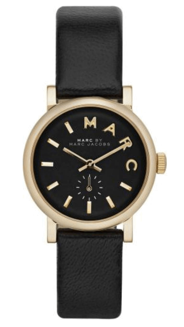 Marc Jacobs Baker Black Dial Black Leather Strap Watch for Women - MBM1273 Buy Now By Marc Jacobs