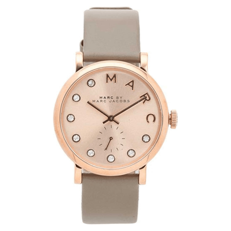 Marc Jacobs Baker Rose Gold Dial Grey Leather Strap Watch for Women - MBM1400 Buy Now By Marc Jacobs