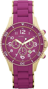 Marc Jacobs Rock Chronograph Purple Dial Purple Silicone Strap Watch for Women - MBM2576 Buy Now By Marc Jacobs