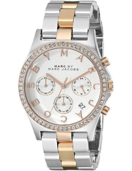Marc Jacobs Henry Chronograph Silver Dial Two Tone Steel Strap Watch for Women - MBM3106 Buy Now By Marc Jacobs