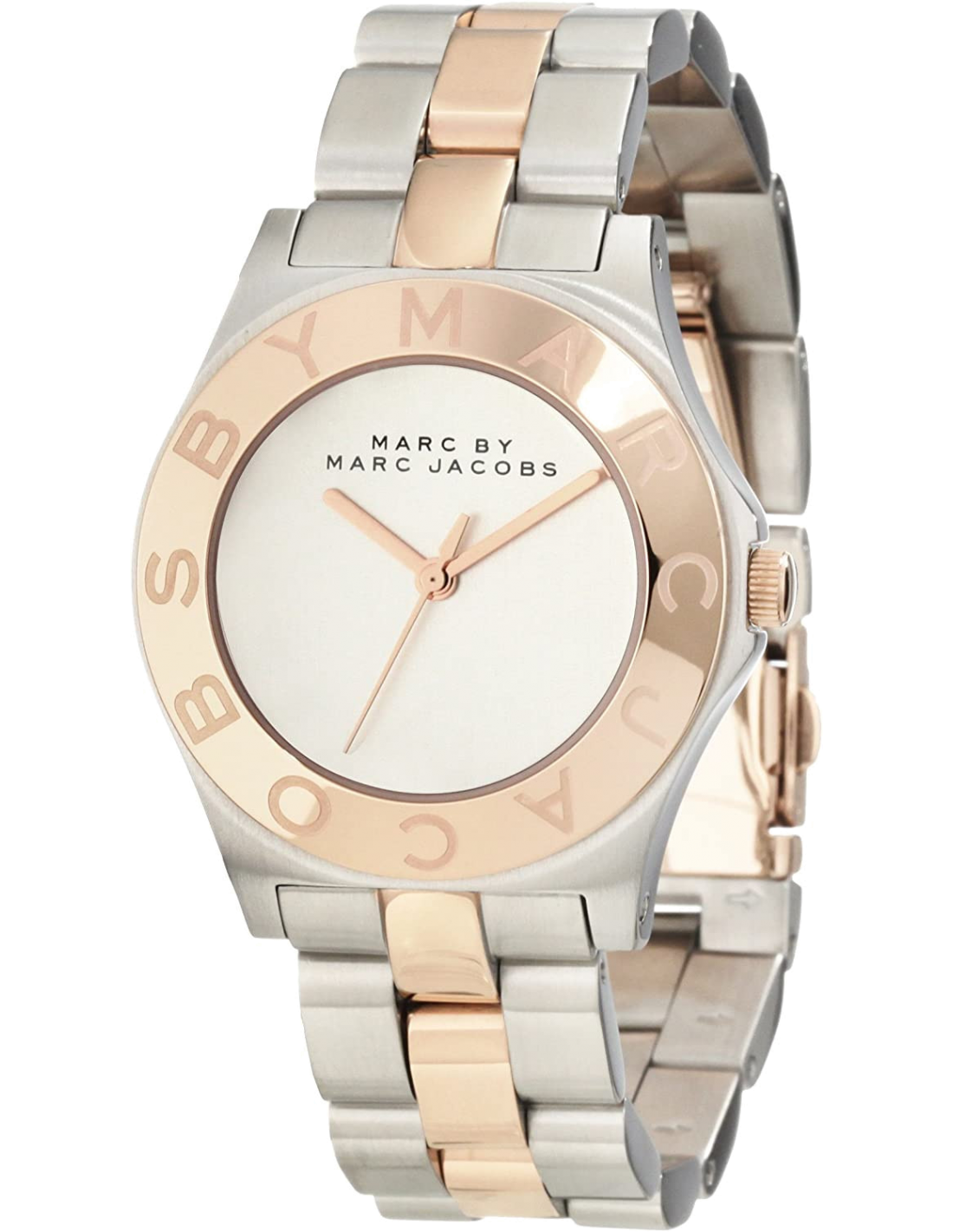 Marc Jacobs Blade Silver Dial Two Tone Steel Strap Watch for Women - MBM3129