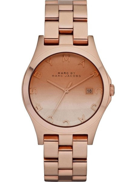 Marc Jacobs Henry Rose Gold Dial Rose Gold Steel Strap Watch for Women - MBM3212 Buy Now By Marc Jacobs