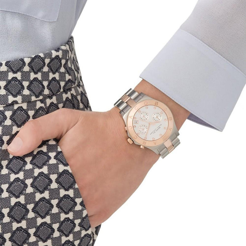 Marc Jacobs Blade Chronograph Silver Dial Two Tone Steel Strap Watch for Women - MBM3178 Buy Now By Marc Jacobs