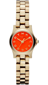 Marc Jacobs Henry Dinky Red Dial Gold Steel Strap Watch for Women - MBM3202 Buy Now By Marc Jacobs