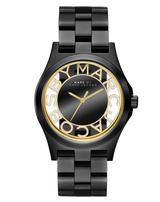 Marc Jacobs Henry Transparent Black Dial Black Steel Strap Watch for Women - MBM3255 Buy Now By Marc Jacobs