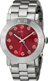 Marc Jacobs Amy Red Dial Silver Steel Strap Watch for Women - MBM3333