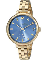 Marc Jacobs Sally Blue Dial Gold Steel Strap Watch for Women - MBM3366 Buy Now By Marc Jacobs