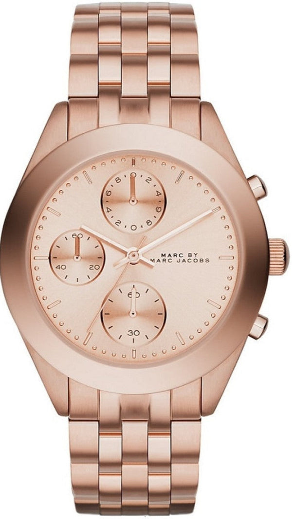 Marc Jacobs Peeker Chronograph Rose Gold Dial Rose Gold Steel Strap Watch for Women - MBM3394 Buy Now By Marc Jacobs