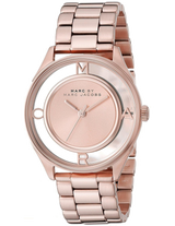 Marc Jacobs Tether Transparent Rose Gold Dial Rose Gold Steel Strap Watch for Women - MBM3414 Buy Now By Marc Jacobs