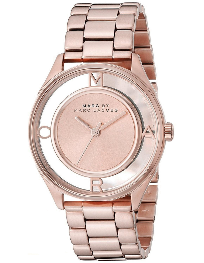 Marc Jacobs Tether Transparent Rose Gold Dial Rose Gold Steel Strap Watch for Women - MBM3414 Buy Now By Marc Jacobs