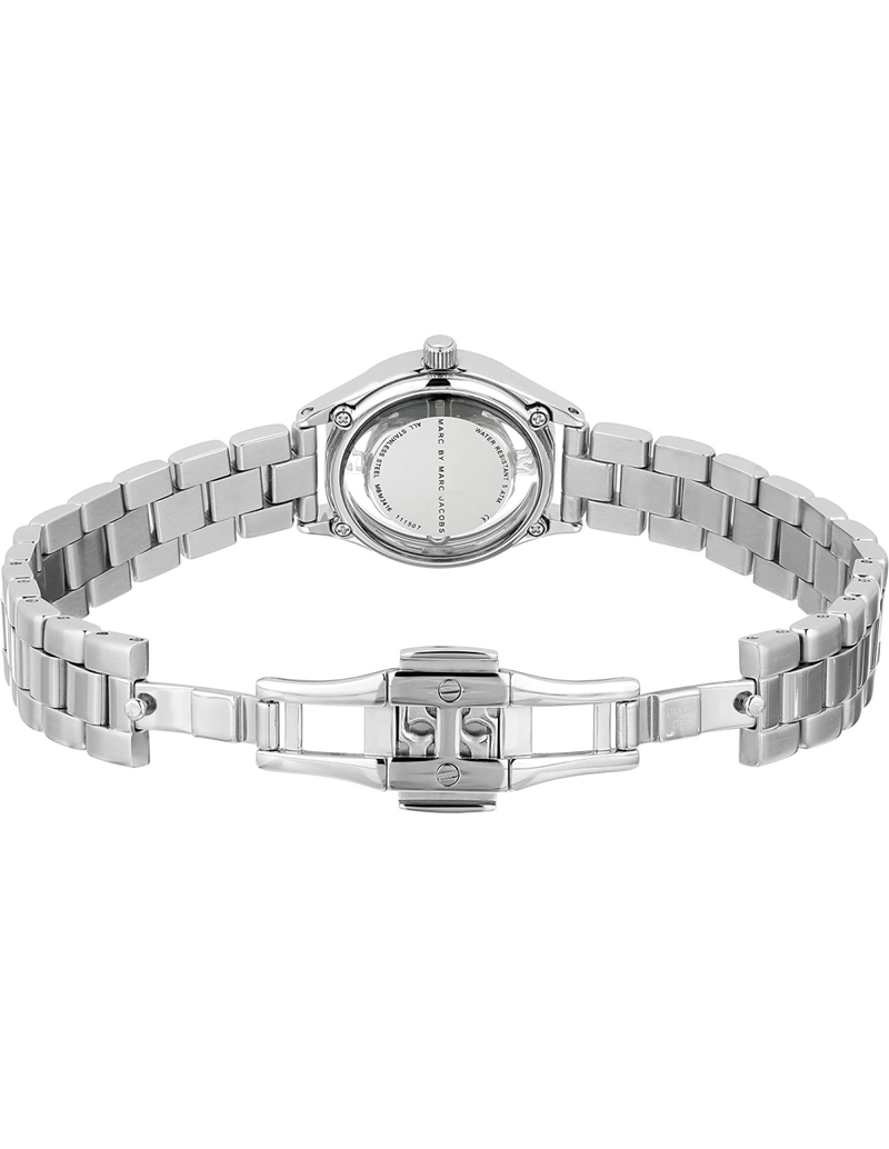 Marc Jacobs Tether Transparent Silver Dial Silver Steel Strap Watch for Women - MBM3416 Buy Now By Marc Jacobs
