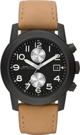 Marc Jacobs Larry Chronograph Black Dial Brown Leather Strap Watch for Men - MBM5053 Buy Now By Marc Jacobs