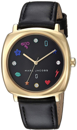 Marc Jacobs Mandy Black Dial Black Leather Strap Watch for Women - MJ1597 Buy Now By Marc Jacobs