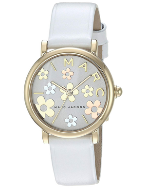 Marc Jacobs Roxy White Dial White Leather Strap Watch for Women - MJ1607