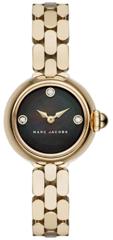 Marc Jacobs Courtney Mother of Pearl Black Dial Gold Steel Strap Watch for Women - MJ3460 Buy Now By Marc Jacobs