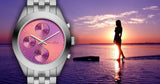 Marc Jacobs Peeker Chronograph Pink Dial Silver Steel Strap Watch for Women - MBM3372 Buy Now By Marc Jacobs