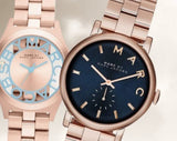 Marc Jacobs Baker Blue Dial Rose Gold Steel Strap Watch for Women - MBM3330 Buy Now By Marc Jacobs