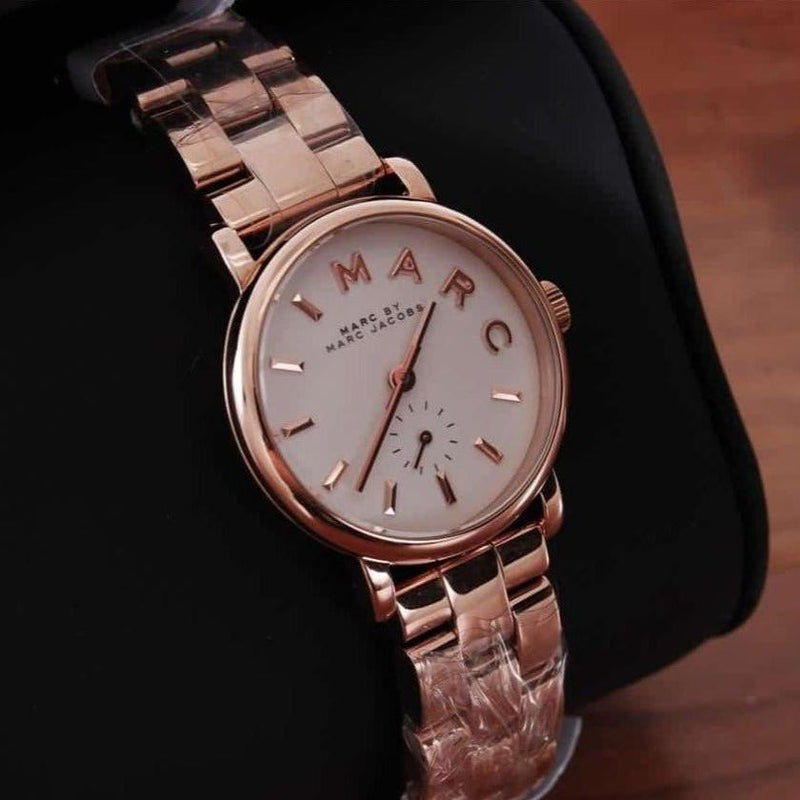 Marc Jacobs Baker White Dial Rose Gold Steel Strap Watch for Women - MBM3248 Buy Now By Marc Jacobs
