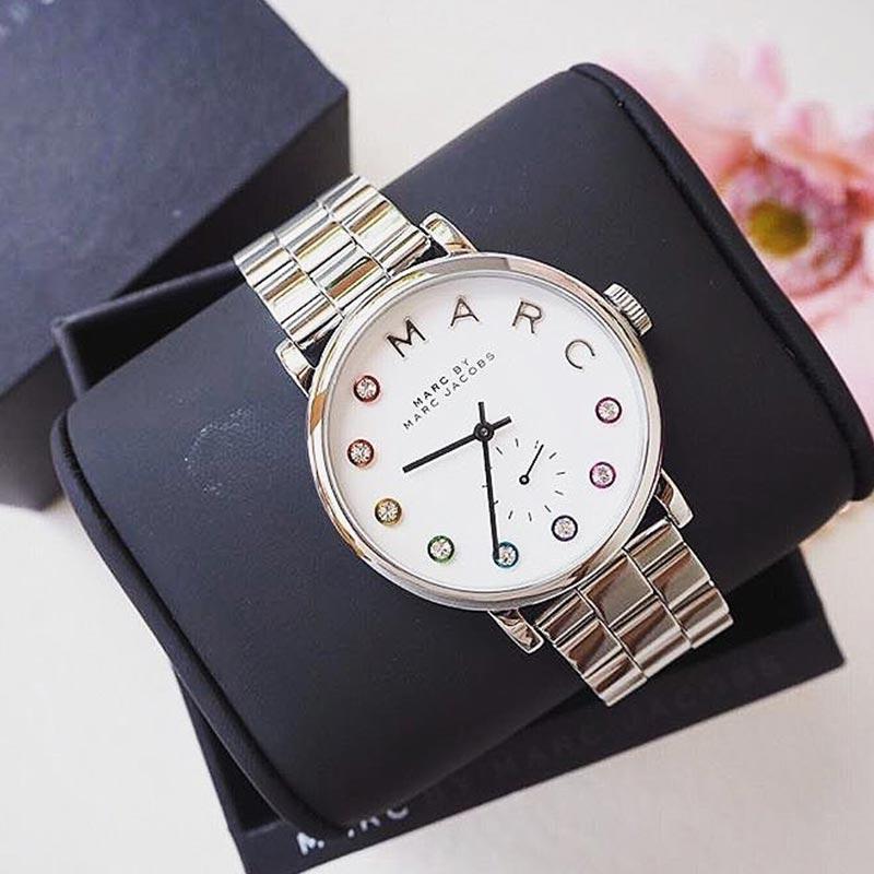 Marc Jacobs Marc White Dial Silver Steel Strap Watch for Women - MBM3420 Buy Now By Marc Jacobs