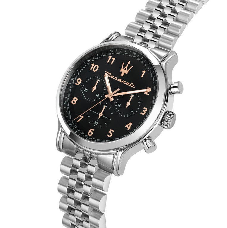 Maserati Epoca Chronograph Black Dial Silver Steel Strap Watch For Men - R8873618017 Buy Now By Maserati