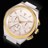 Maserati Triconic Chronograph White Dial Black Leather Strap Watch For Men - R8871639004 Buy Now By Maserati