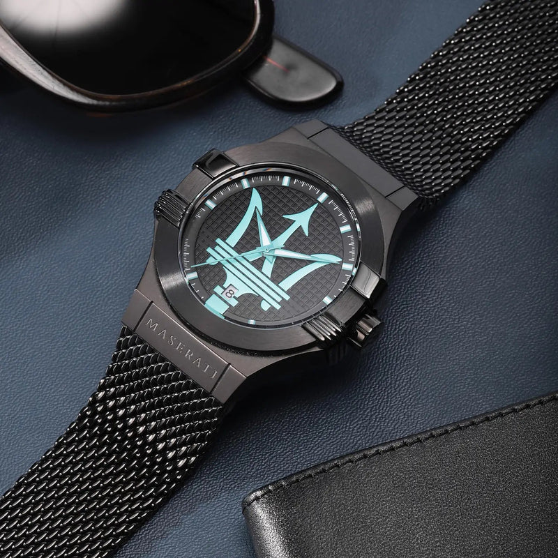 Maserati Potenza Aqua Edition Black Dial Black Mesh Strap Watch For Men - R8853144002 Buy Now By Maserati