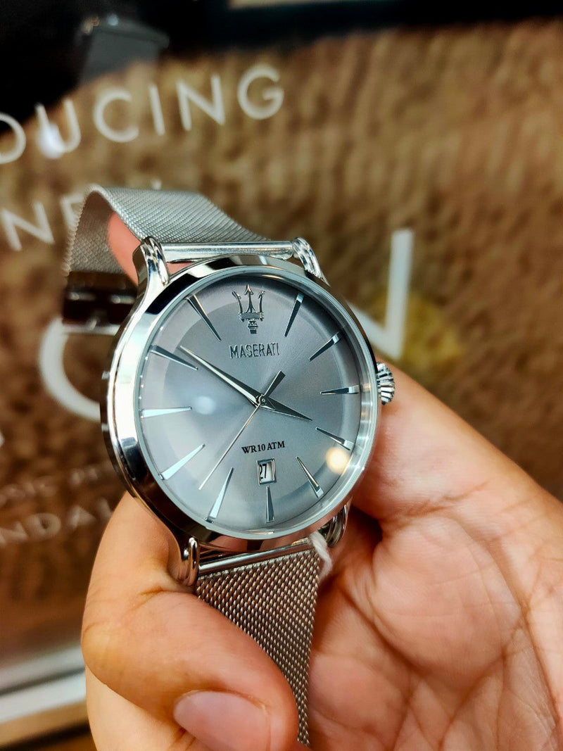 Maserati Epoca Grey Dial Grey Mesh Bracelet Watch For Men - R8853118002 Buy Now By Maserati