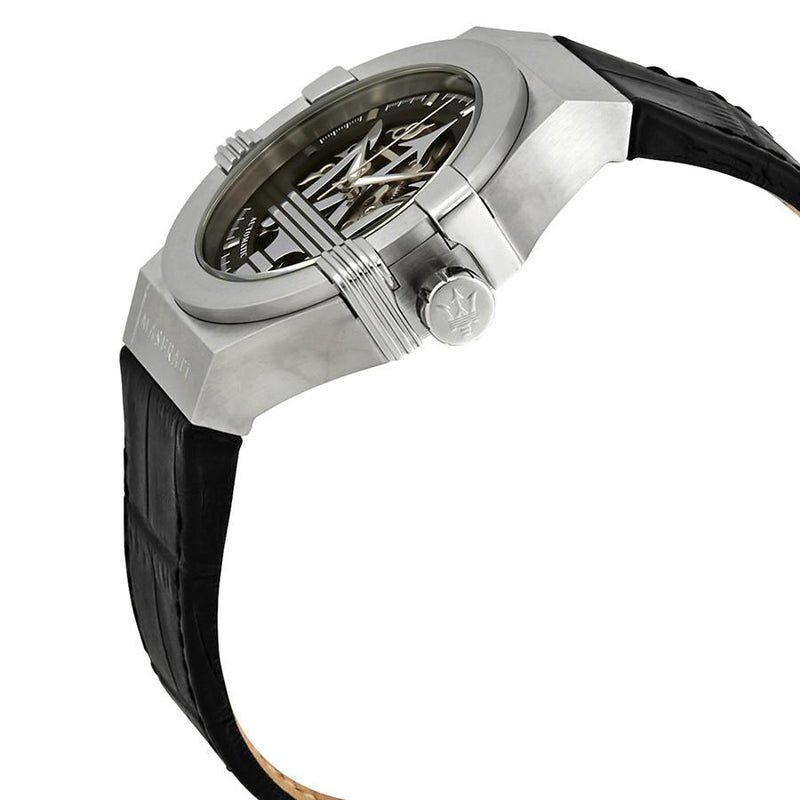 Maserati Potenza Automatic Black Dial Black Leather Strap Watch For Men - R8821108001 Buy Now By Maserati