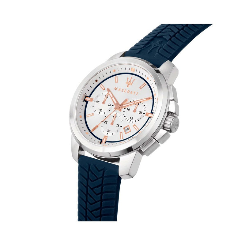 Maserati Successo Chronograph White Dial Blue Rubber Strap Watch For Men - R8871621013 Buy Now By Maserati