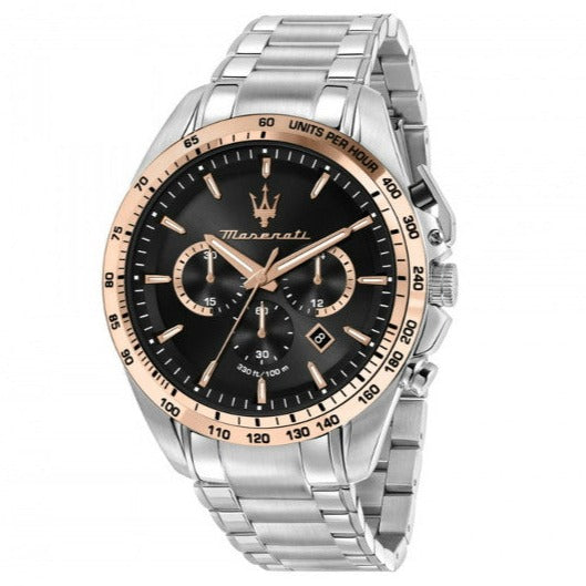 Maserati Traguardo Chronograph Limited Edition Black Dial Silver Steel Strap Watch For Men - R8873612047 Buy Now By Maserati