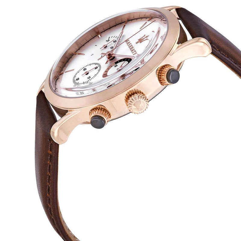 Maserati Ricordo Chronograph Silver Dial Brown Leather Strap Watch For Men - R8871633002 Buy Now By Maserati
