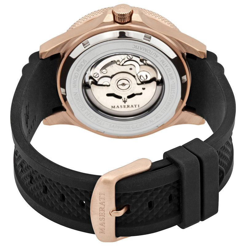 Maserati SFIDA Automatic Black Dial Black Rubber Strap Watch For Men - R8821140001 Buy Now By Maserati