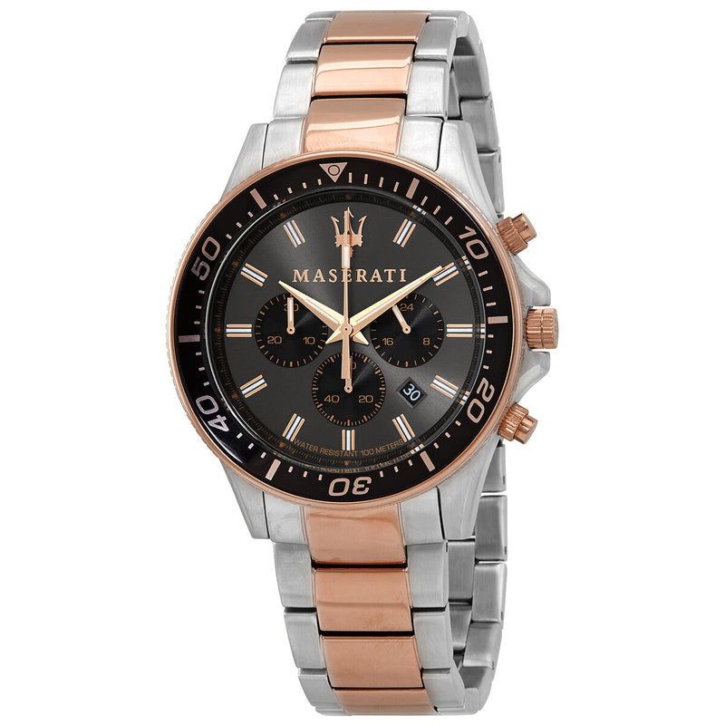 Maserati SFIDA Chronograph Black Dial Two Tone Steel Strap Watch For Men - R8873640002 Buy Now By Maserati