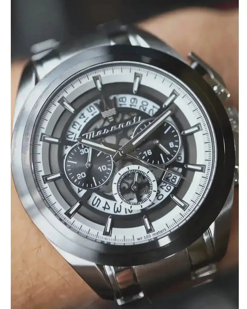 Maserati Traguardo Chronograph Black Dial Silver Steel Strap Watch For Men - R8873612059 Buy Now By Maserati