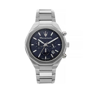 Maserati Stile Chronograph Blue Dial Silver Steel Strap Watch For Men - R8873642006