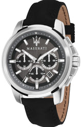 Maserati Successo 44mm Grey Dial Black Leather Strap Watch For Men - R8871621006 Buy Now By Maserati