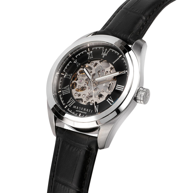 Maserati Traguardo Automatic Black Dial Black Leather Strap Watch For Men - R8871612001 Buy Now By Maserati