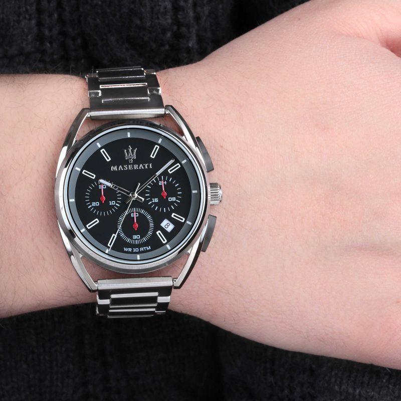 Maserati Trimarano Chronograph Black Dial Silver Stainless Steel Strap Watch For Men - R8873632003 Buy Now By Maserati