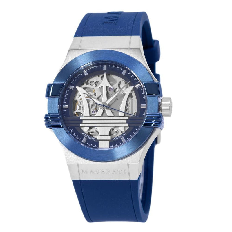 Maserati Potenza Skeleton Dial Quartz Blue Silicon Watch For Men - R8821108028 Buy Now By Maserati