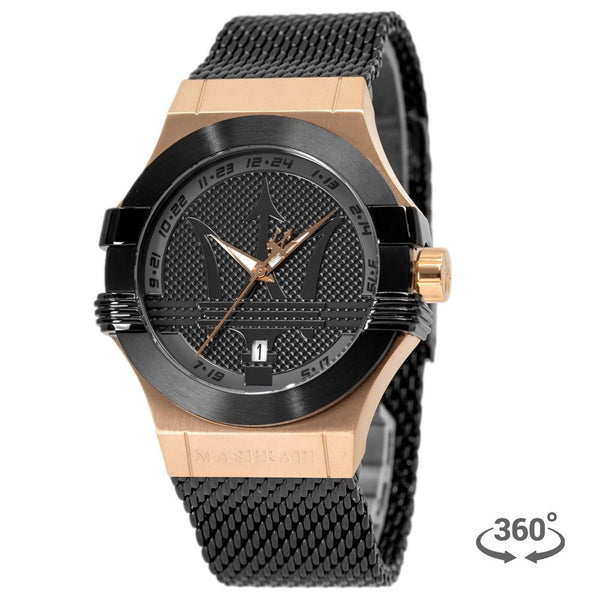 Maserati Potenza Black Mesh Bracelet Black Dial Watch For Men - R8853108010 Buy Now By Maserati