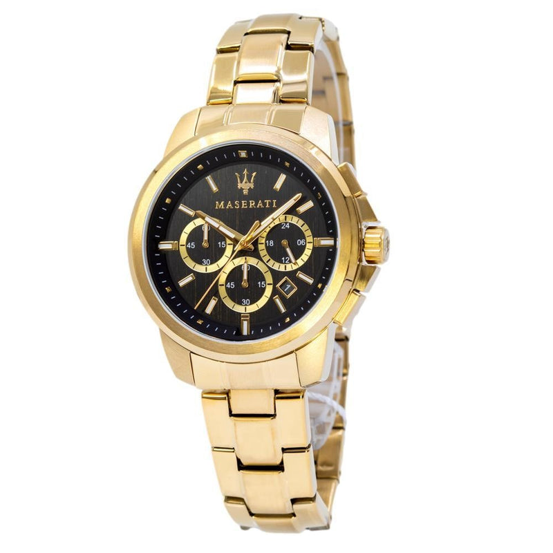 Maserati Successo 44mm Black Dial Gold Stainless Steel Strap Watch For Men - R8873621013 Buy Now By Maserati