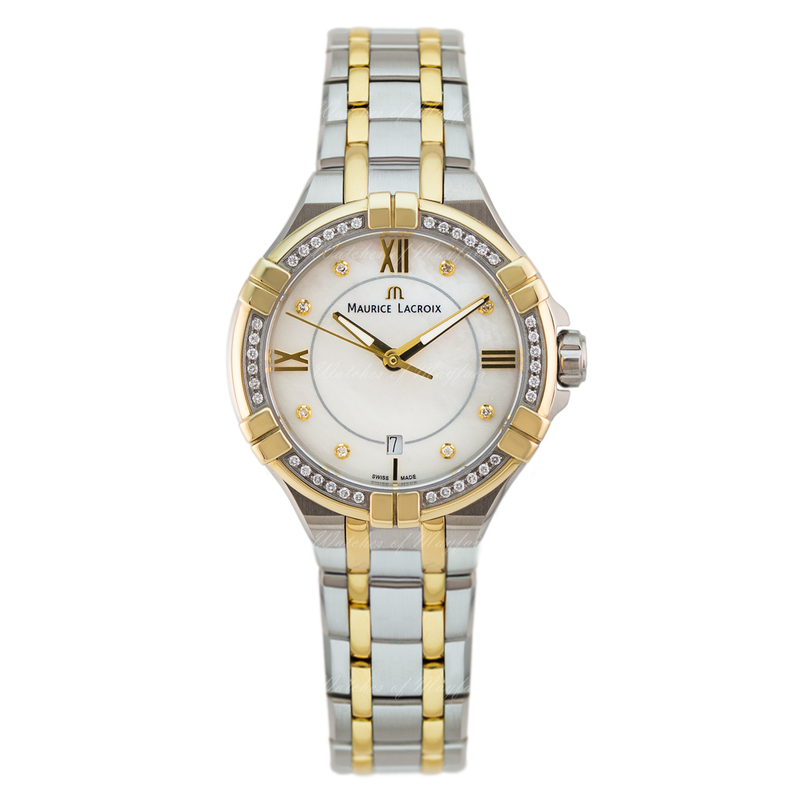 Maurice Lacroix Aikon Diamonds Mother of Pearl Dial Two Tone Steel Strap Watch for Women - A11006-DY503-171-1 Buy Now By Maurice Lacroix