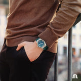 Maurice Lacroix Aikon Venturer Green Dial Green Rubber Strap Watch for Men - AI6057-SSL50-630-5 Buy Now By Maurice Lacroix