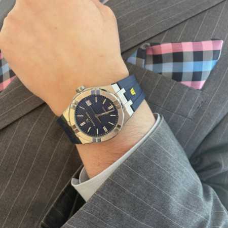 Maurice Lacroix Aikon Automatic Blue Dial Blue Rubber Strap Watch for Men - AI11808-SS000B-430-4