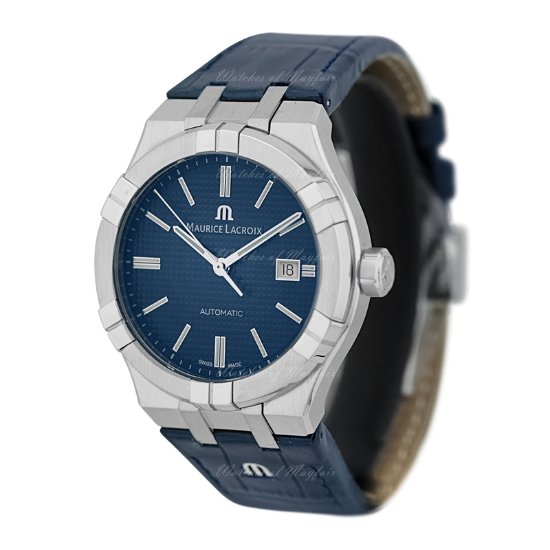 Maurice Lacroix Aikon Automatic Blue Dial Blue Leather Strap Watch For Men - AI6008-ss001-430-1 Buy Now By Maurice Lacroix
