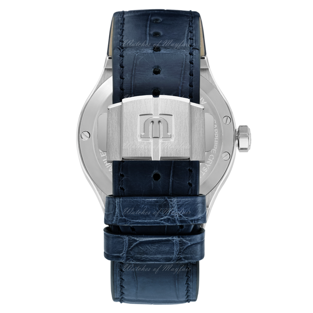 Maurice Lacroix Aikon Automatic Blue Dial Blue Rubber Strap Watch for Men - AI11808-SS000B-430-4