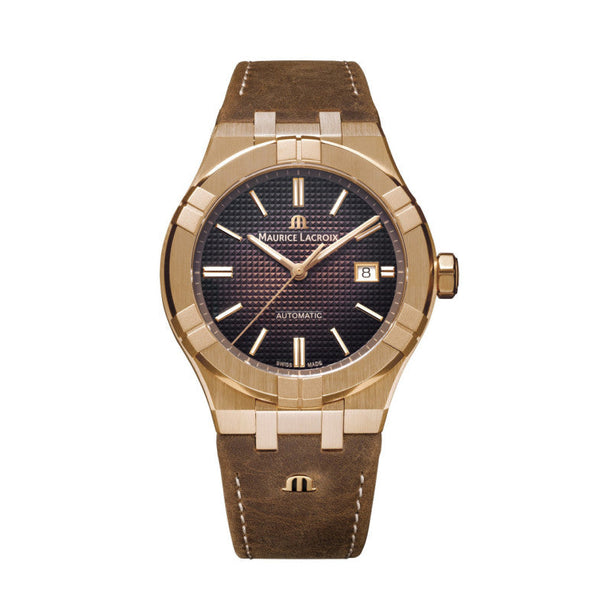 Maurice Lacroix Aikon Automatic Brown Dial Brown Leather Strap Watch For Men - AI6008-BRZ01-730-3 Buy Now By Maurice Lacroix