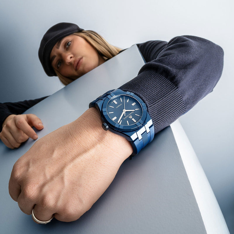 Maurice Lacroix Automatic PVD Limited Edition Blue Dial Blue Silicon Strap Watch For Men - AI6007-PVC00-430-4 Buy Now By Maurice Lacroix
