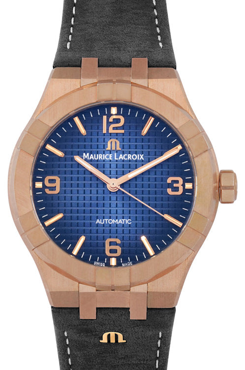 Maurice Lacroix Aikon Date Limited Edition Blue Dial Blue Leather Strap Watch For Men - AI1028-BRZ01-420-1 Buy Now By Maurice Lacroix